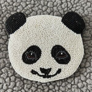 Panda Beaded Coin Purse - Black and White